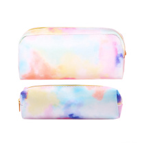 DEQI Two Size Pencil Bag Organizer High Capacity Tie Dyed PU Pencil Bag Custom Cosmetic Bag Pouch Series Pen Pencil Case